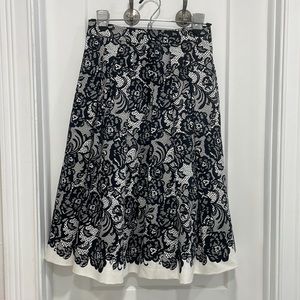 Black and white floral skirt